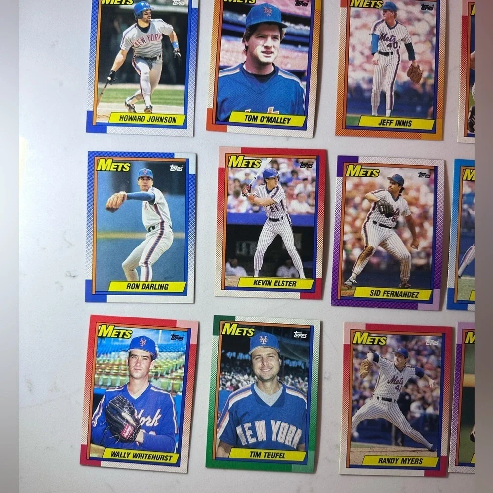 1990 Topps Baseball New York Mets Trading Cards (27 Cards) Vintage Collectible